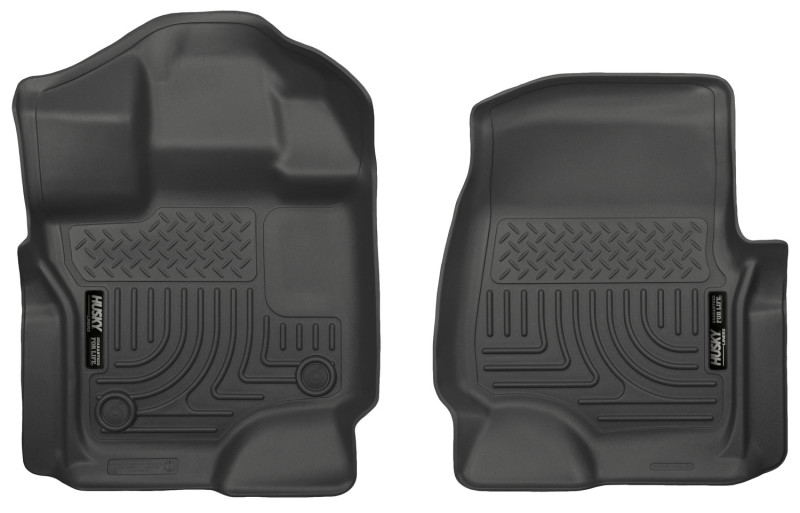 Ford F-150 Floor Mats - Front - Husky Liners - WeatherBeater - Black - `15-`23